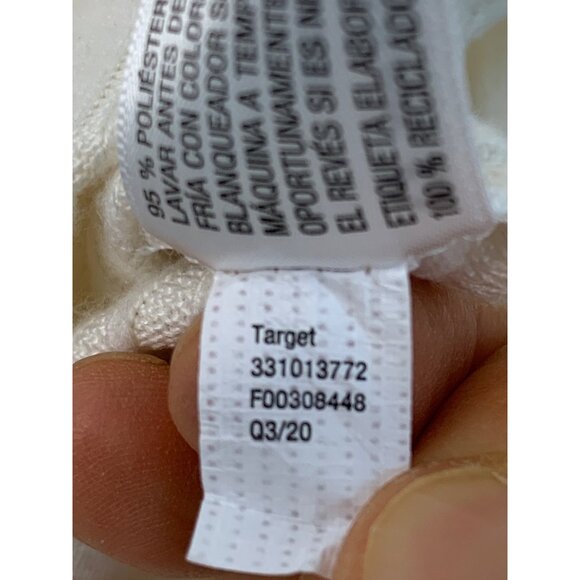 Wild Fable Women's Ivory Rib Twist Knit V-Neck Target LS  Boxy Top EUC 7515 - Picture 8 of 8